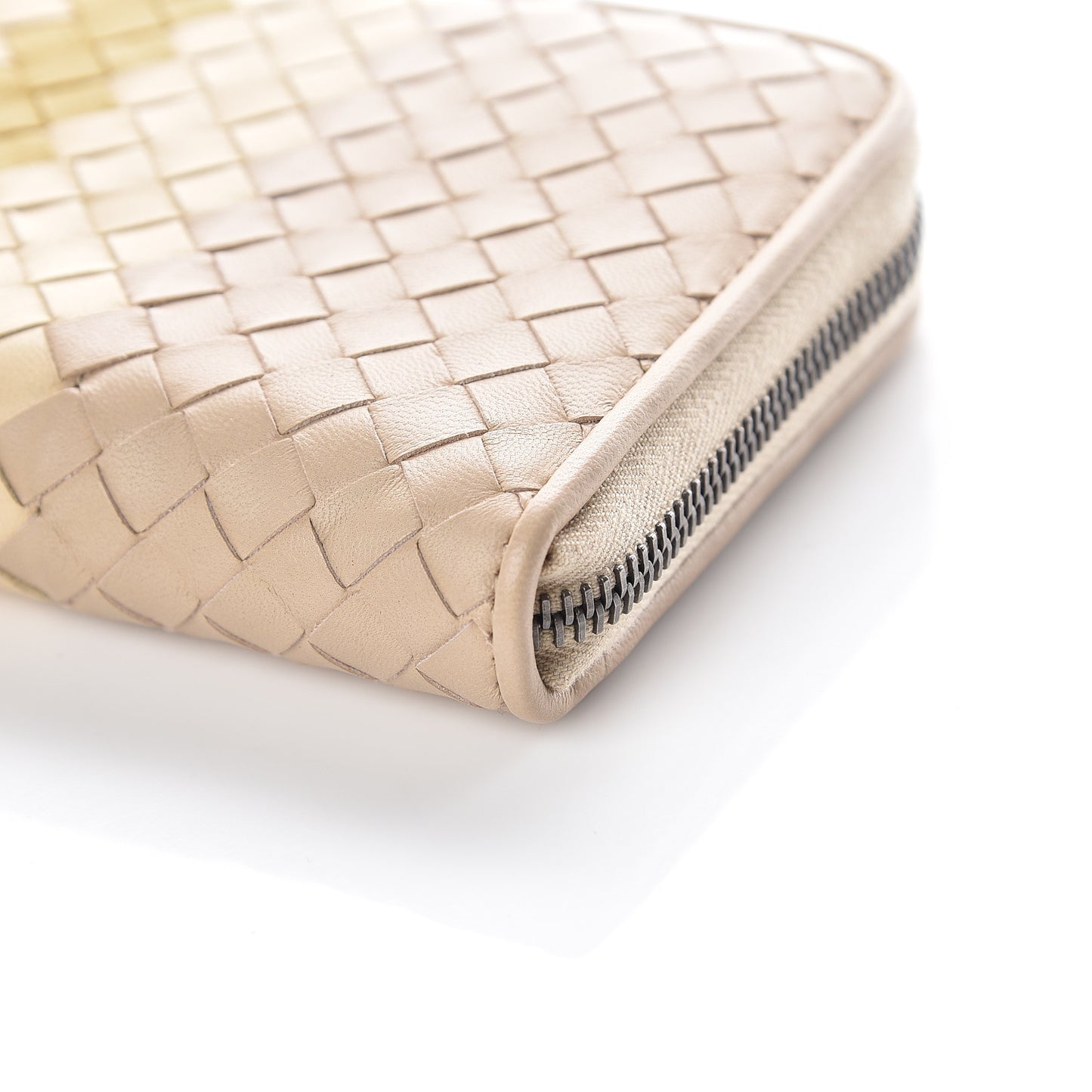 Nappa Intrecciato Zip Around Wallet Mink Multicolor