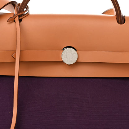 Hermes Toile Vache Hunter Herbag Zip 39 MM Cassis Fauve 10 of 15