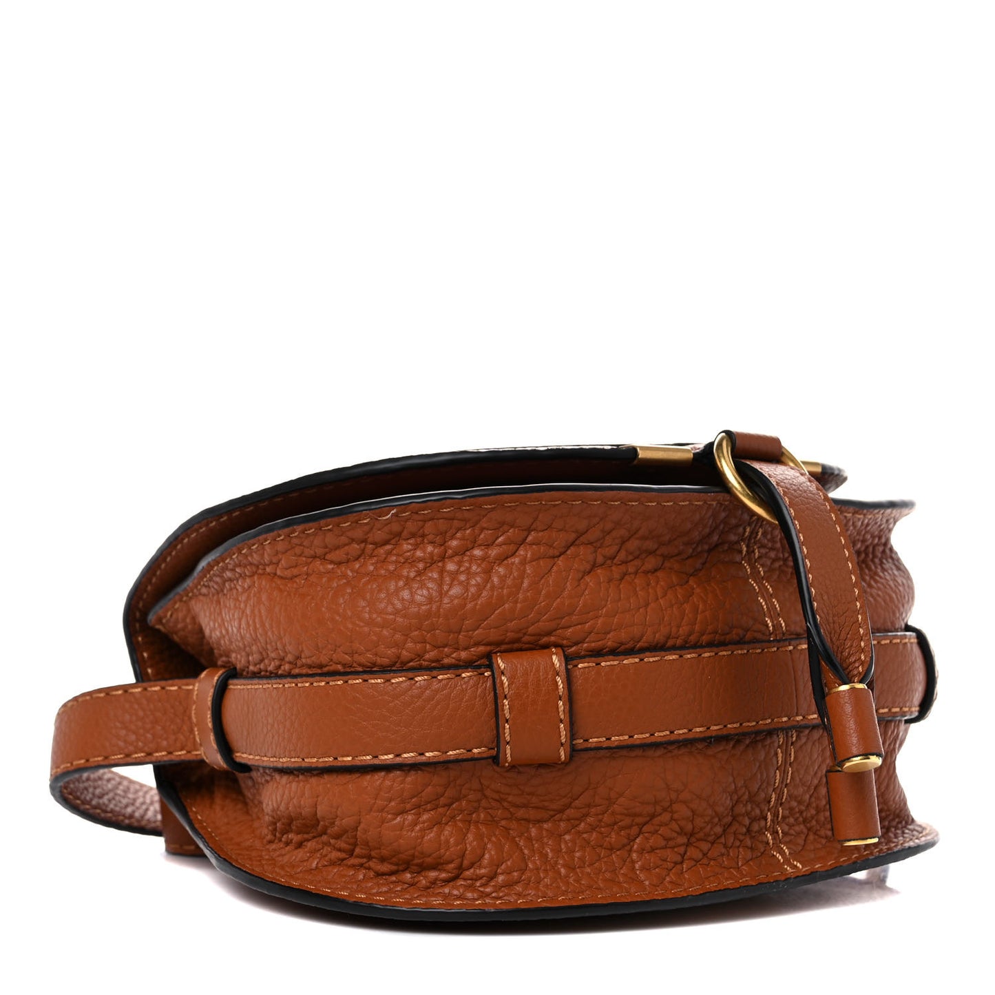 Calfskin Mini Marcie Round Crossbody Bag Tan