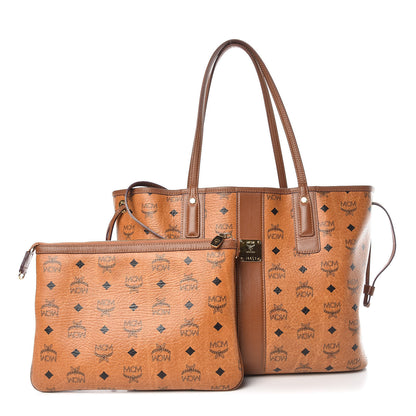 MCM Visetos Medium Liz Reversible Shopper Tote Cognac 1 of 20