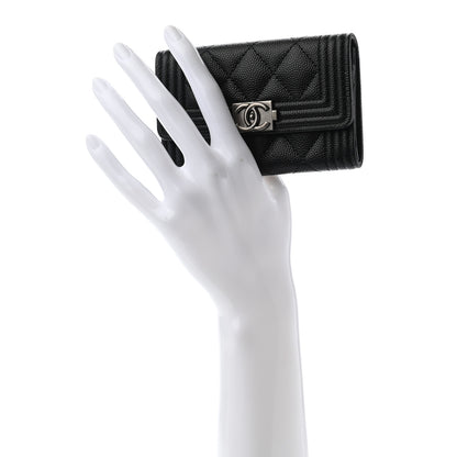 Chanel Caviar Quilted Boy Flap Card Holder Black 2 of 8