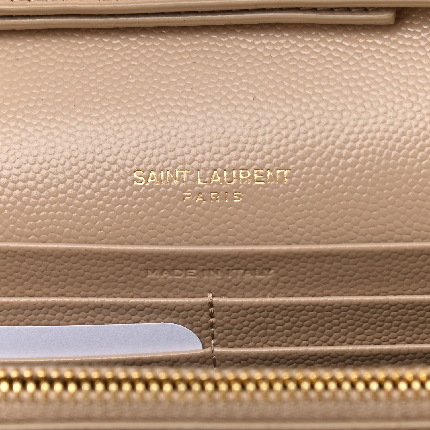 Saint Laurent Grain De Poudre Matelasse Chevron Monogram Chain Wallet Nude Powder 6 of 8
