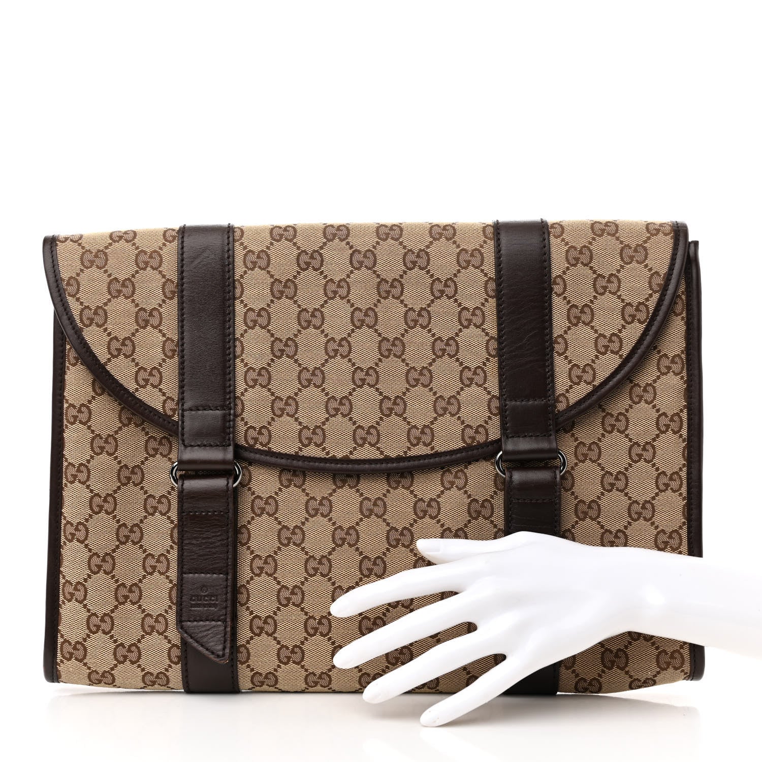 Gucci Monogram Laptop Briefcase Dark Brown 2 of 10