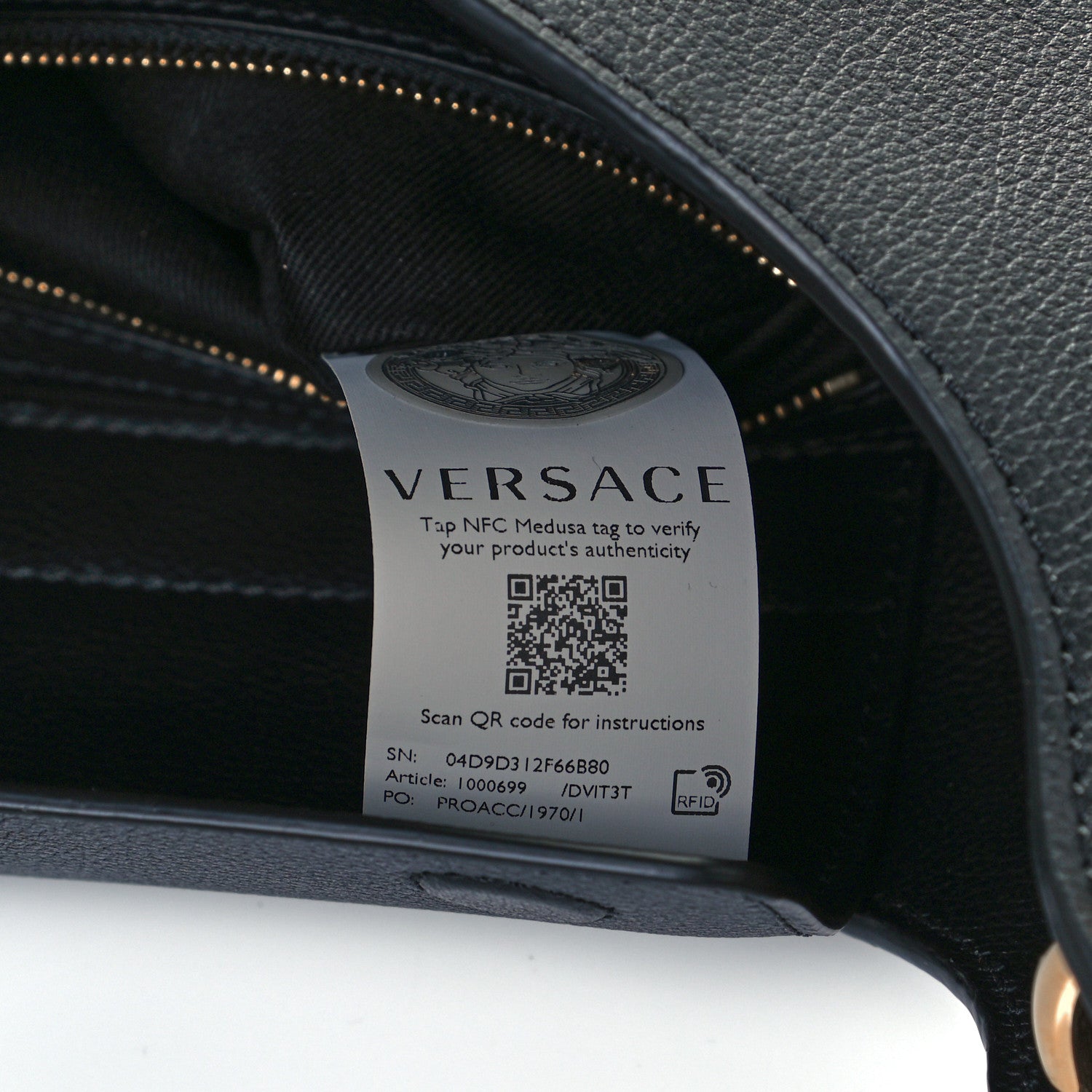 Versace Calfskin La Medusa Medium Hobo Crossbody Black 7 of 11
