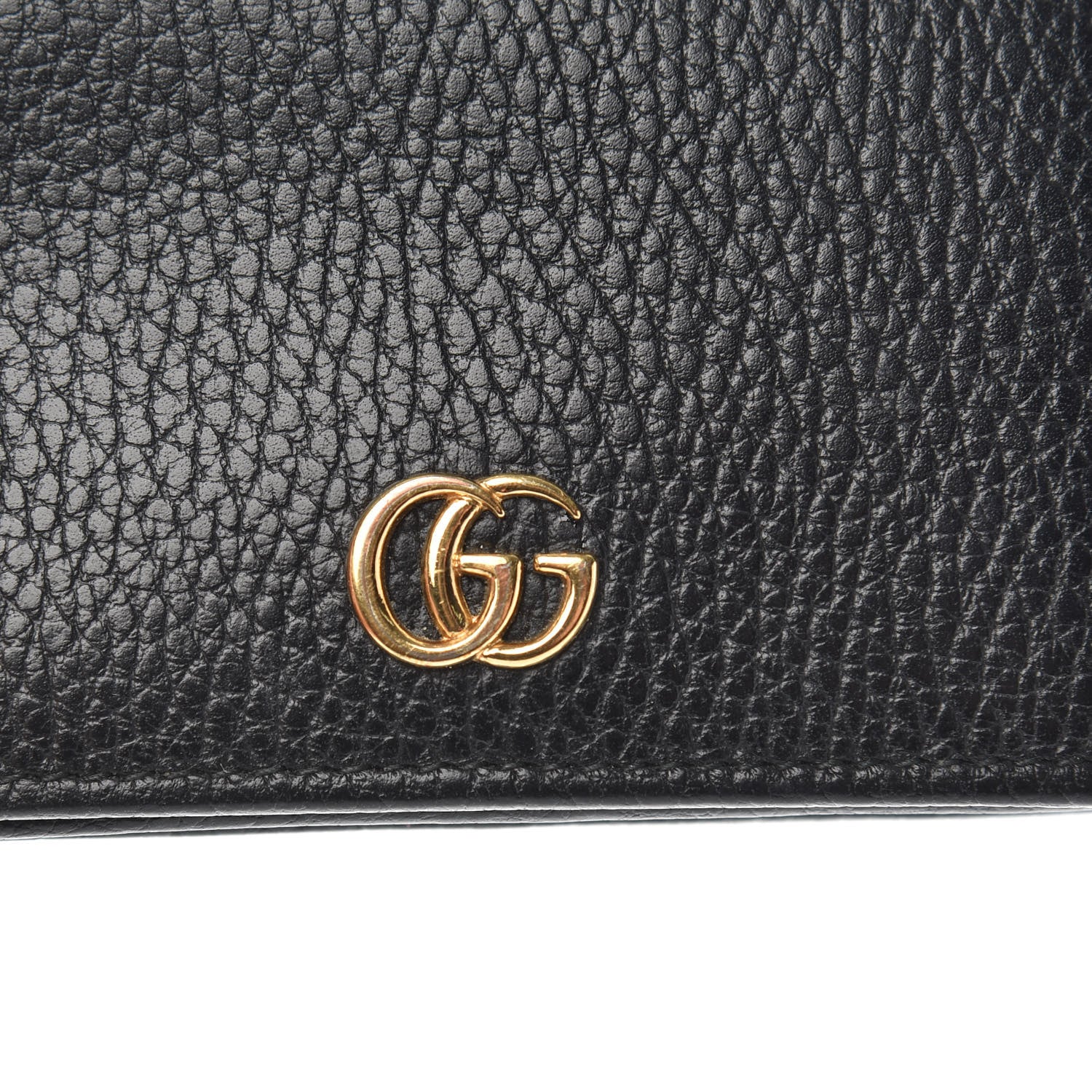 Gucci Pebbled Calfskin GG Marmont Card Case Black 10 of 10