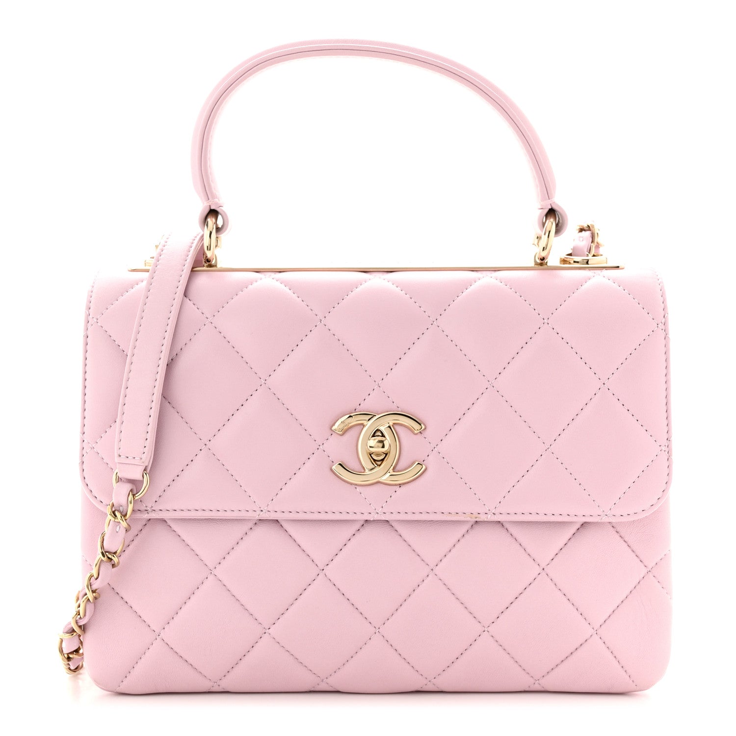 Chanel Lambskin Quilted Small Trendy CC Flap Dual Handle Bag Light Pink 1 of 11