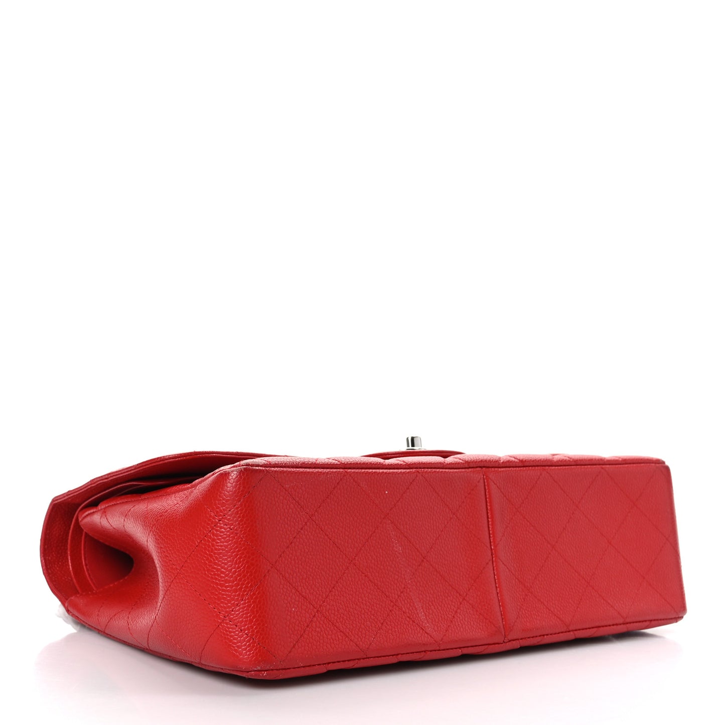 Caviar Quilted Jumbo Double Flap Red