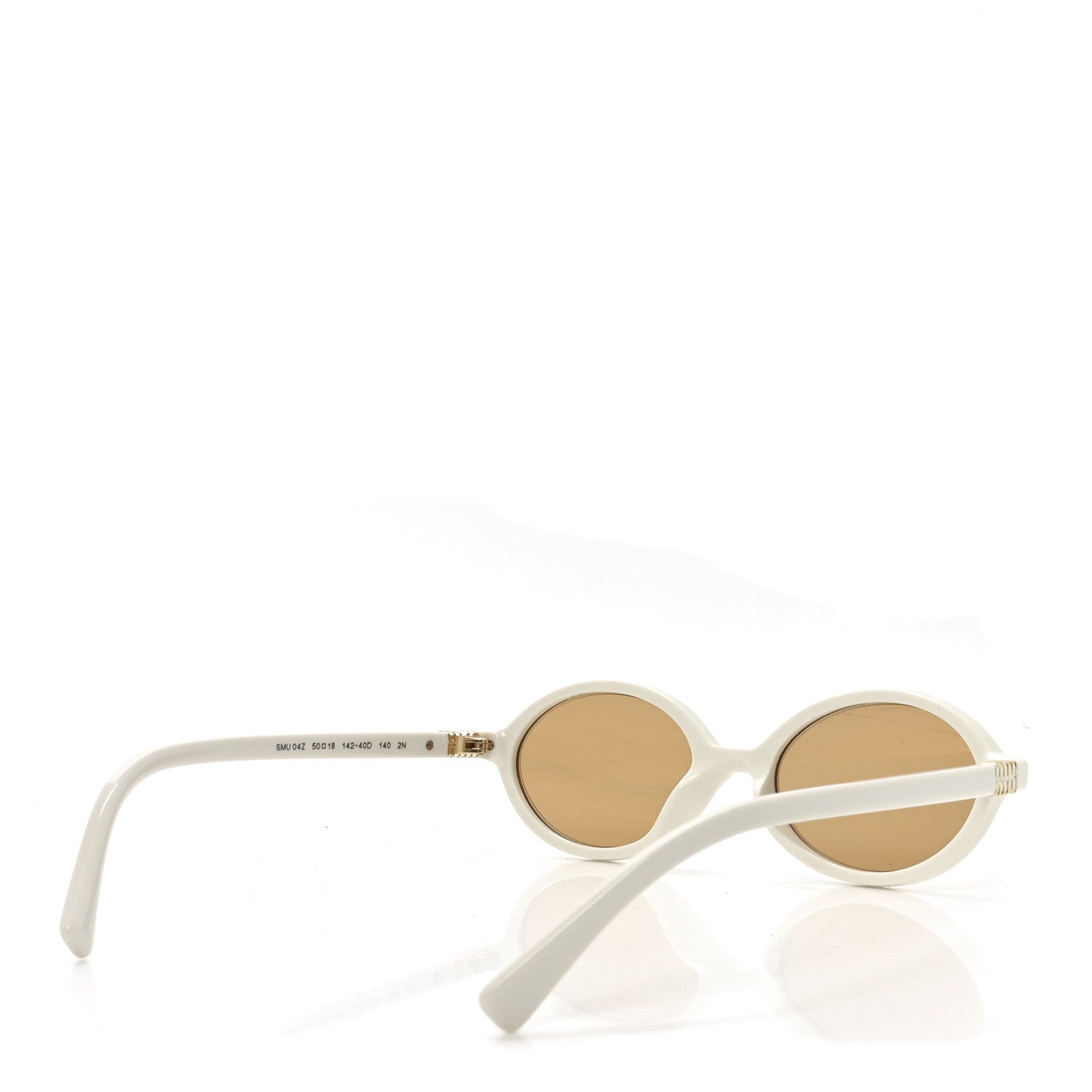 Miu Miu Acetate Oval Regard Sunglasses SMU04Z Milky White 4 of 6