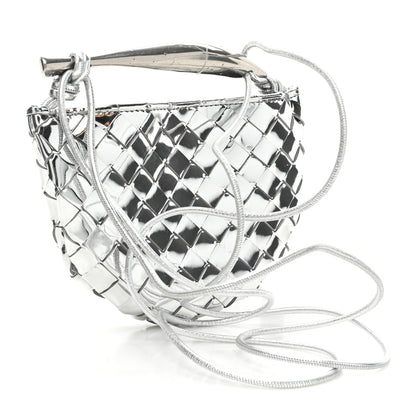 Bottega Veneta Mirror Laminated Nappa Intrecciato Mini Sardine Bag Silver 3 of 9