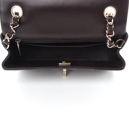 Chanel Lambskin Quilted Mini Rectangular Flap Dark Brown 5 of 11