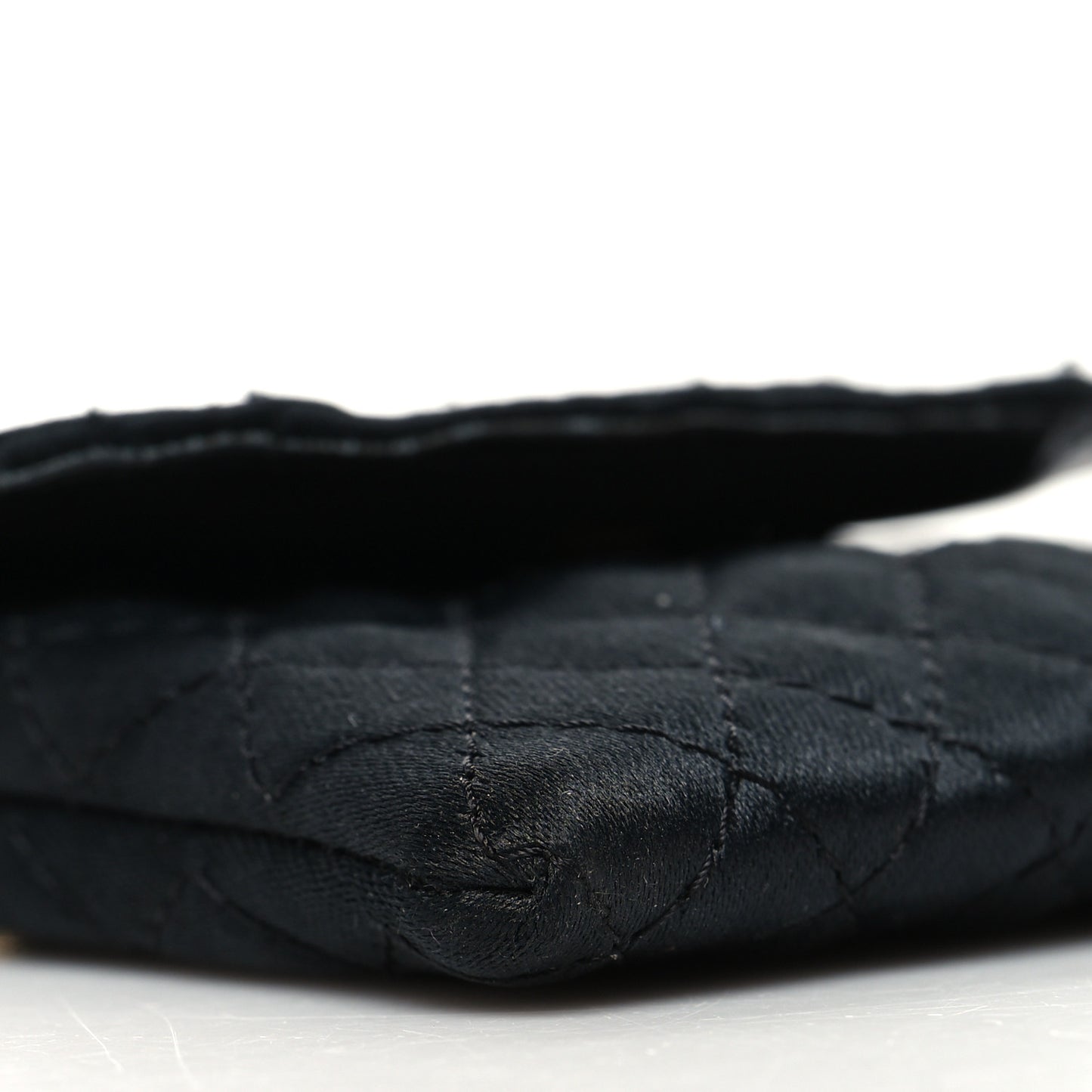 Jersey Quilted Micro Flap Bag Black