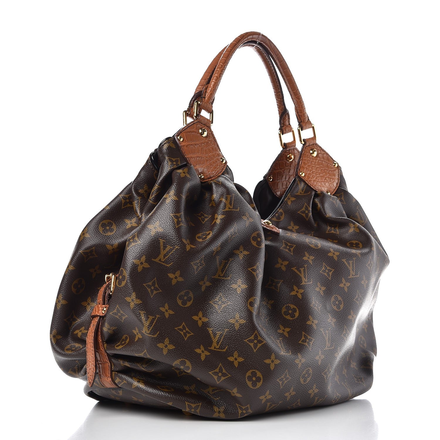 Louis Vuitton Monogram Mahina XL Crocodile Trim Tote 3 of 6