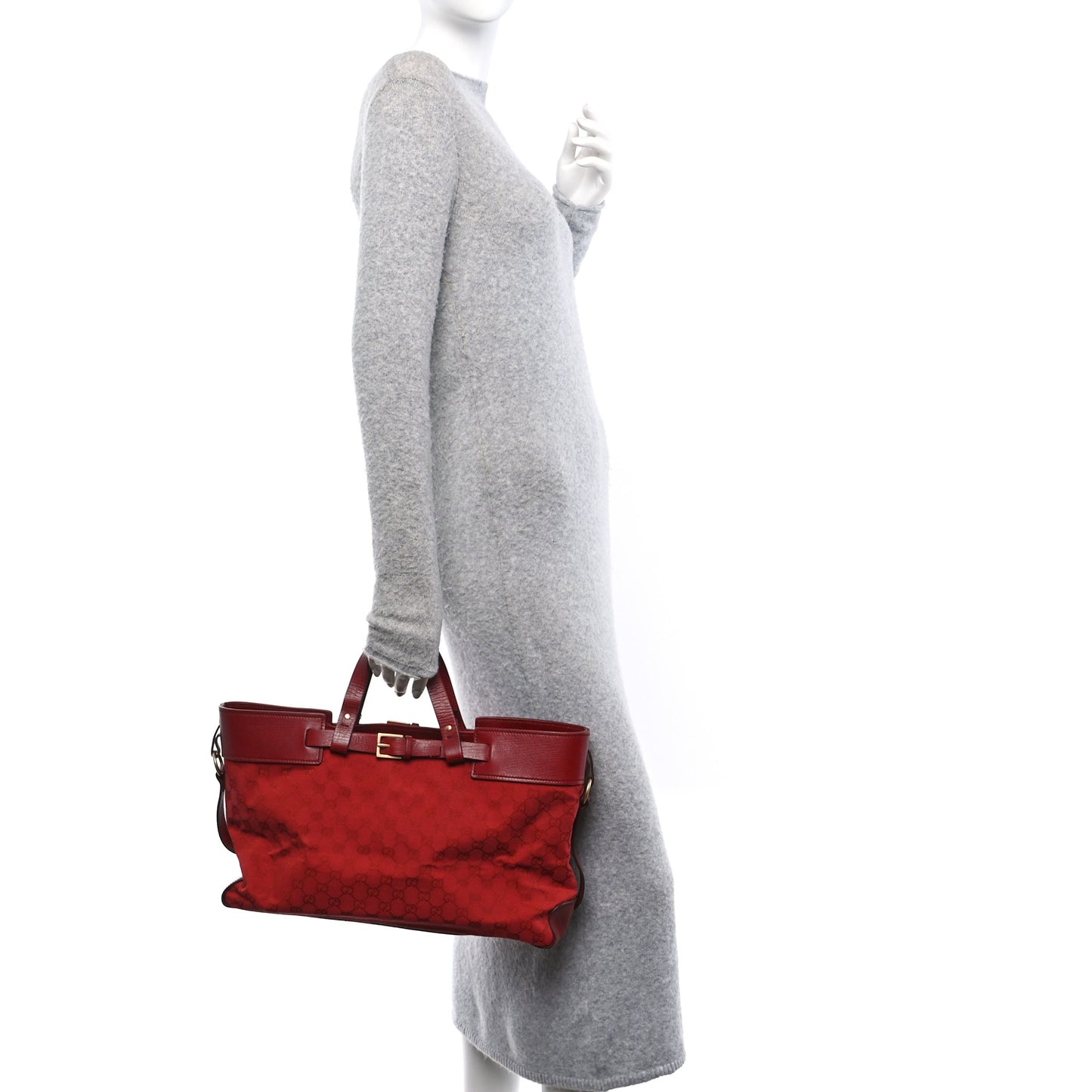Monogram Large Tote Red