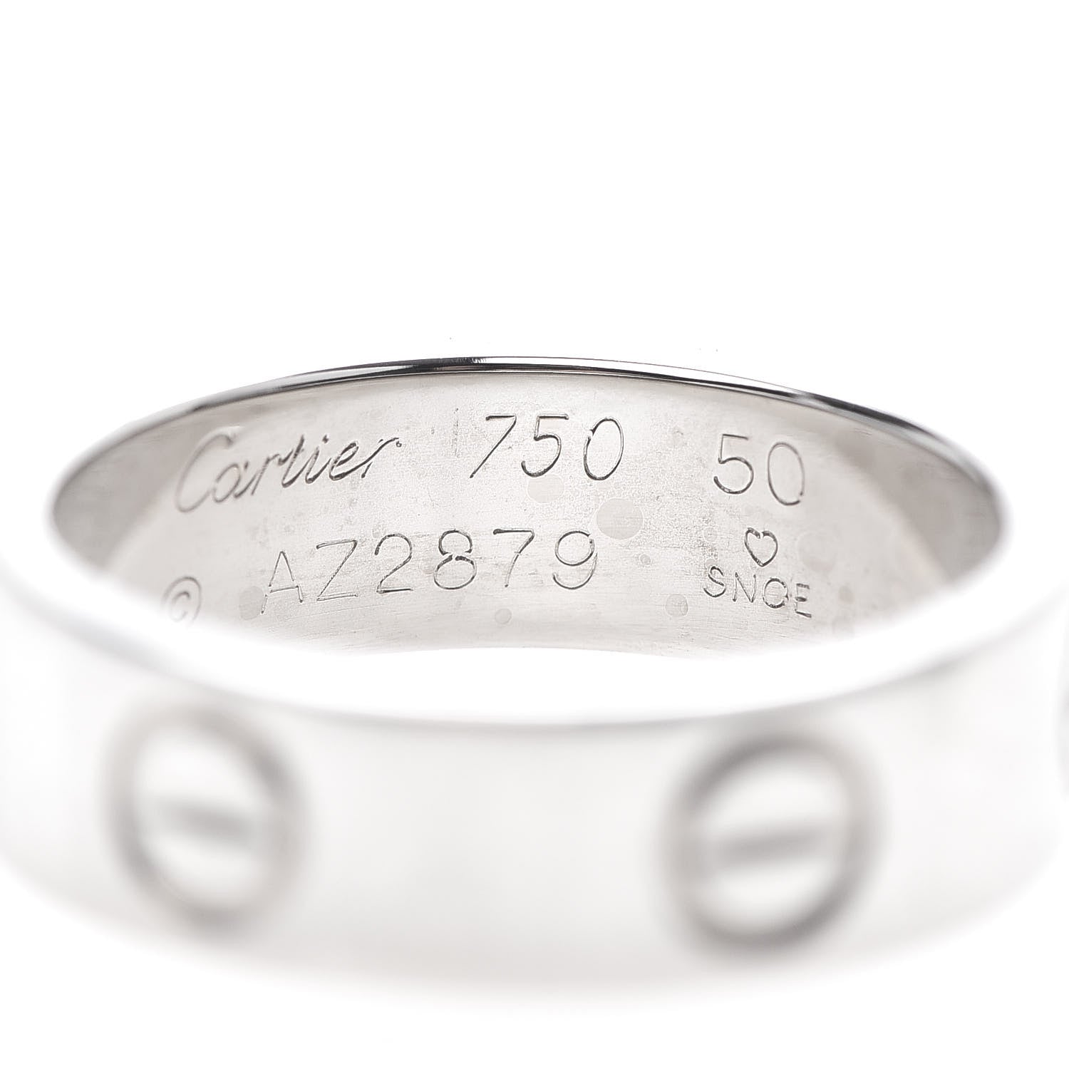 Cartier 18K White Gold 5.5mm LOVE Ring 50 5.25 4 of 4