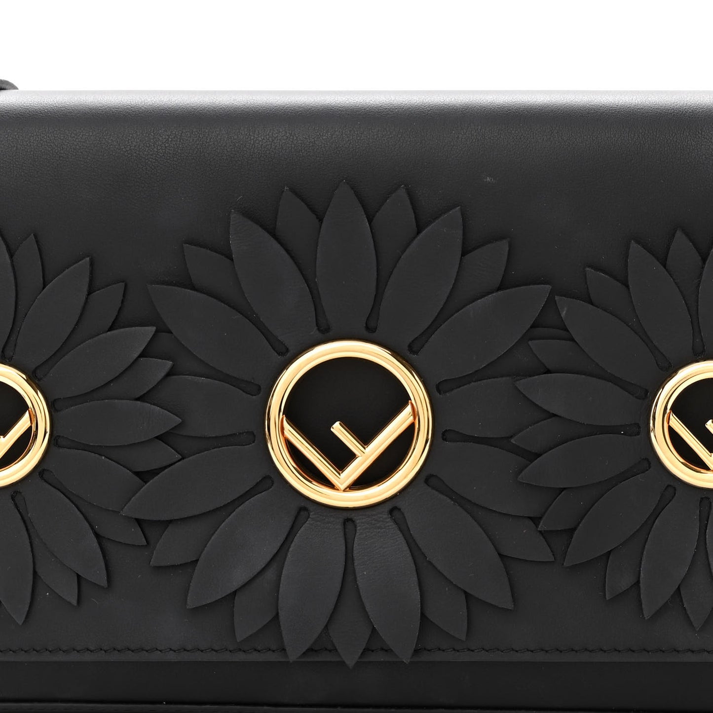 Vitello Liberty Century F is Fendi Floral Embellished Wallet On Chain Black