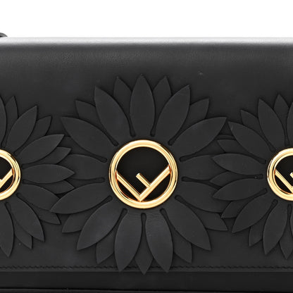 Fendi Vitello Liberty Century F is Fendi Floral Embellished Wallet On Chain Black 7 of 10