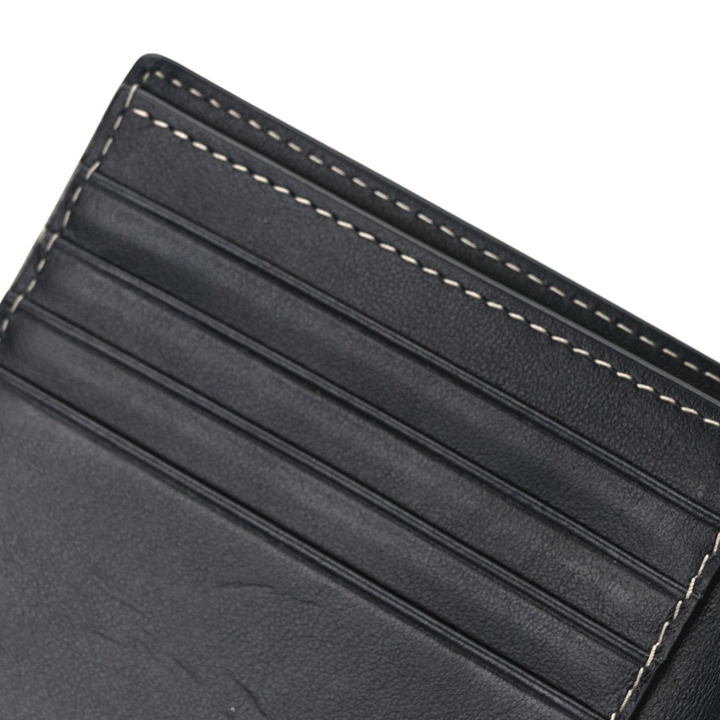 Charcoal Check Calfskin Bi-Fold Wallet Dark Birch Brown