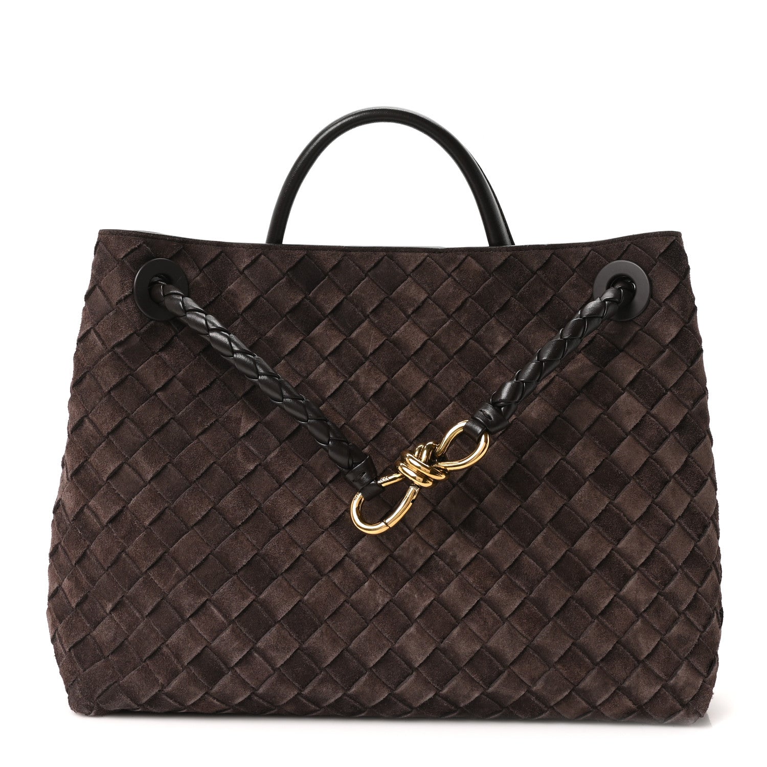 Bottega Veneta Suede Intrecciato Medium Andiamo Shoulder Bag Fondant 1 of 9