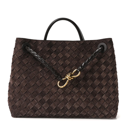 Bottega Veneta Suede Intrecciato Medium Andiamo Shoulder Bag Fondant 1 of 9