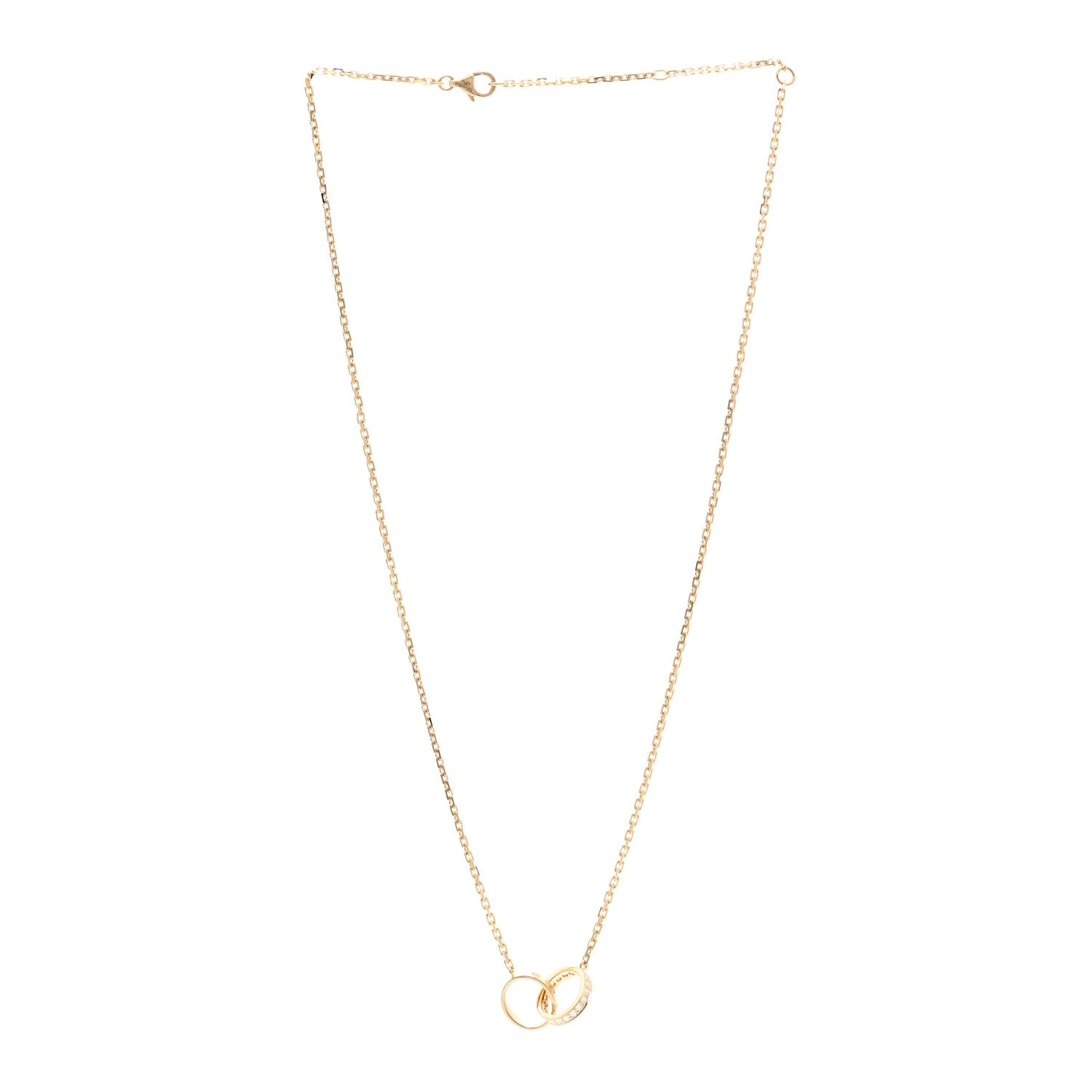 18K Yellow Gold Diamond Interlocking LOVE Necklace