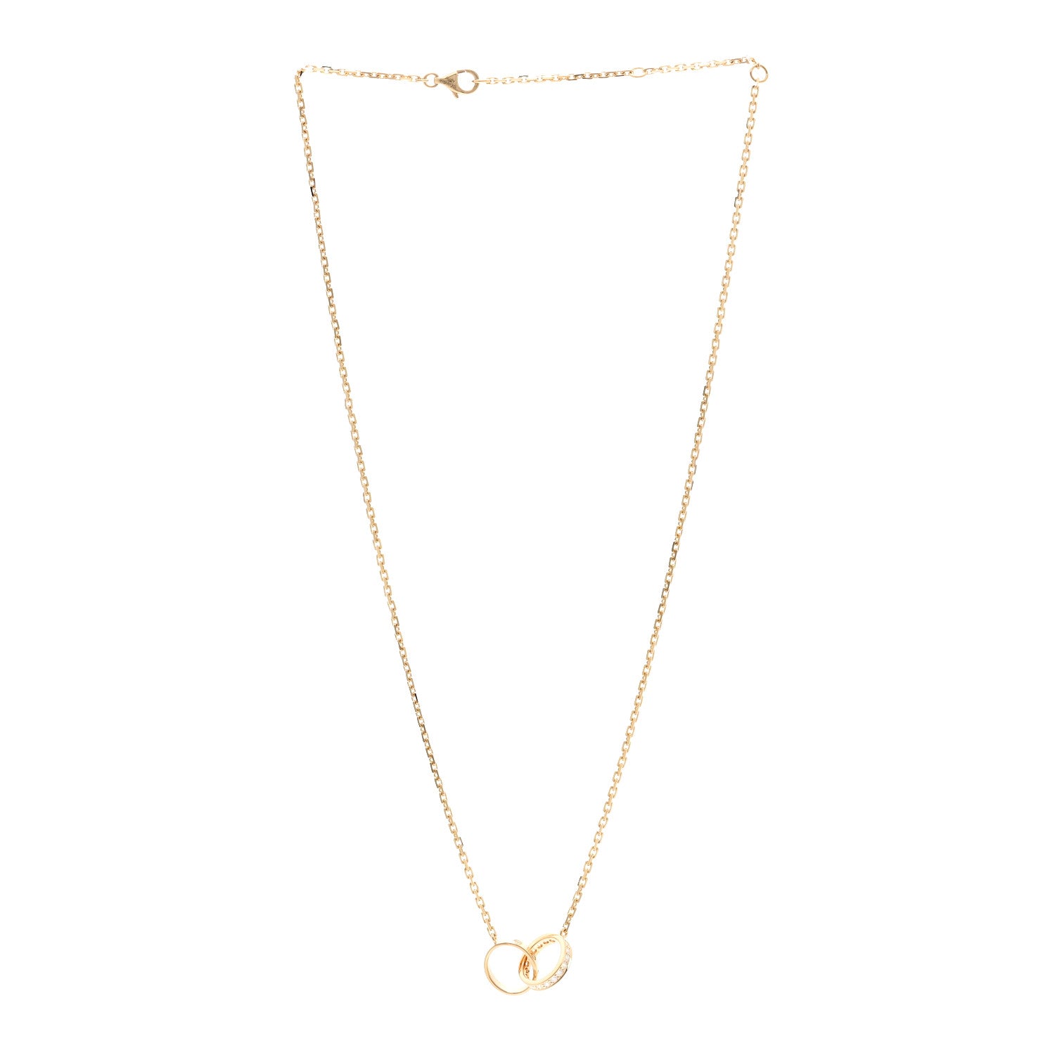 Cartier 18K Yellow Gold Diamond Interlocking LOVE Necklace 3 of 4