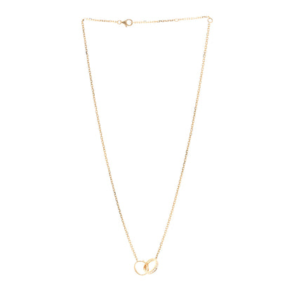 Cartier 18K Yellow Gold Diamond Interlocking LOVE Necklace 3 of 4