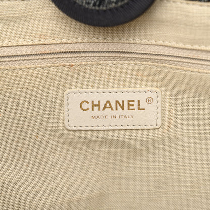 Chanel Denim Small Deauville Tote Dark Blue White 7 of 15