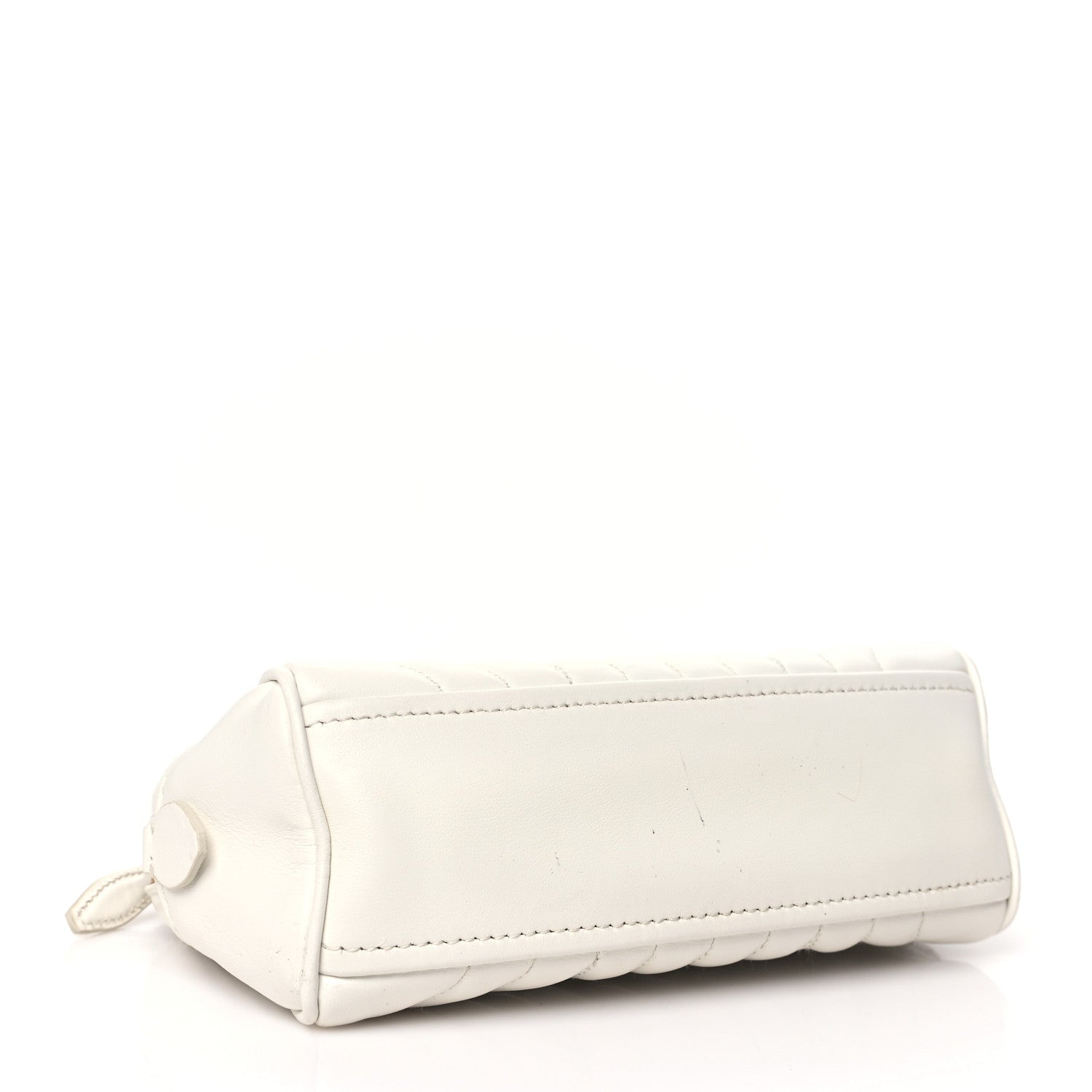 Prada Soft Calfskin Stitched Diagramme Wristlet Pouch White 4 of 12