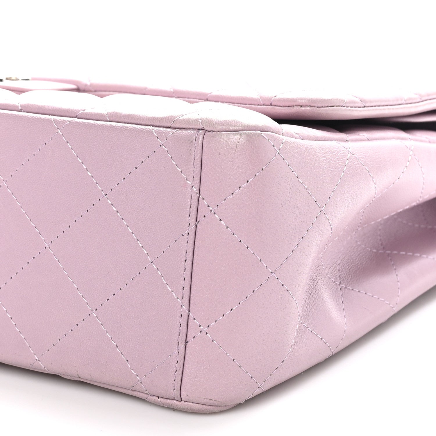 Chanel Lambskin Quilted Maxi Double Flap Light Purple 10 of 11