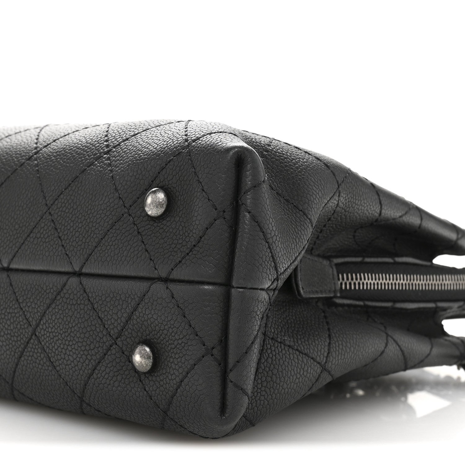 Chanel Grained Vegetal Calfskin Small Urban Shopping Tote Black 10 of 15