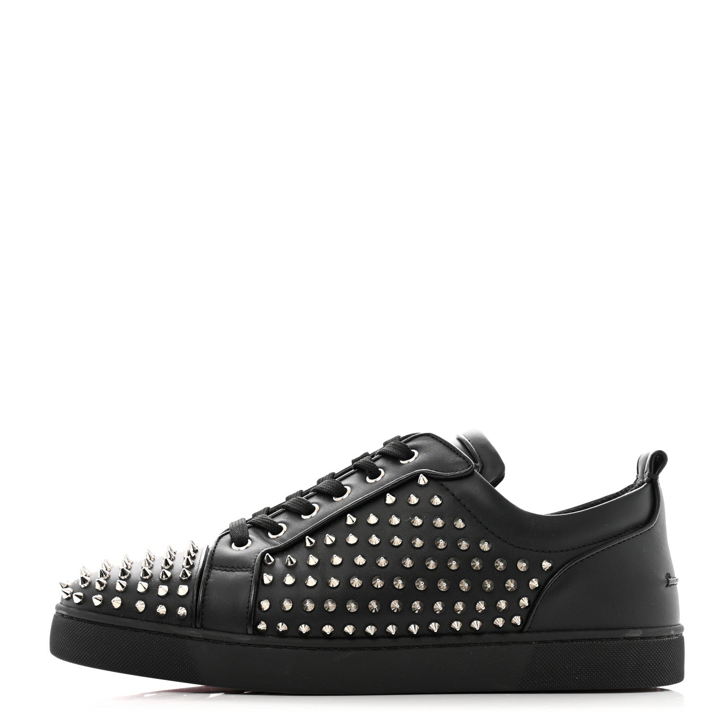 Christian Louboutin Calfskin Mens Vieira Night Spikes Sneakers 43.5 Black 1 of 10