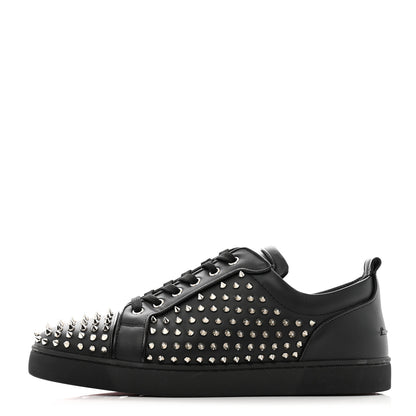 Christian Louboutin Calfskin Mens Vieira Night Spikes Sneakers 43.5 Black 1 of 10