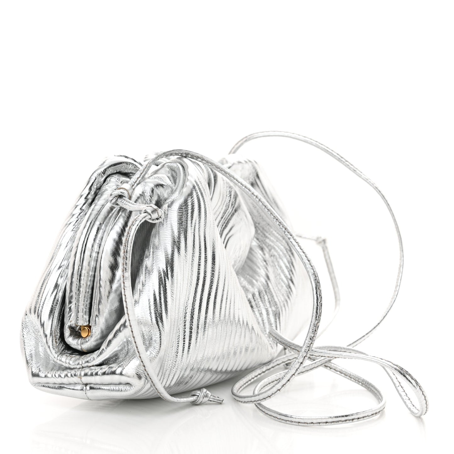 Metallic Bark Calfskin The Mini Pouch Silver