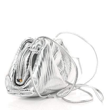 Bottega Veneta Metallic Bark Calfskin The Mini Pouch Silver 3 of 10