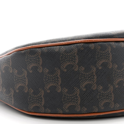 Celine Triomphe Canvas Calfskin Ava Shoulder Bag Tan 10 of 14