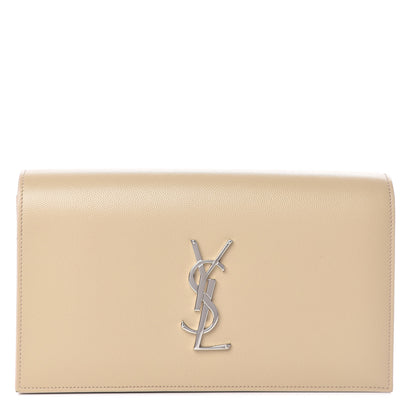 Saint Laurent Grain De Poudre Classic Kate Monogram Clutch Nude Powder 1 of 10