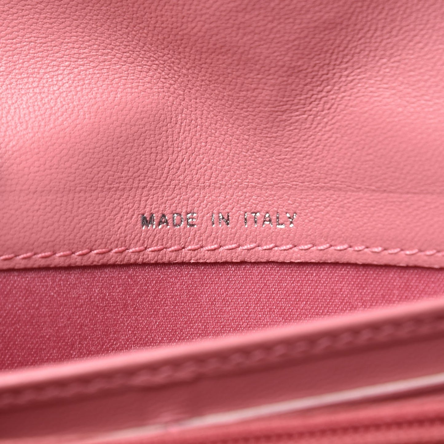 Lambskin Embossed Camellia Large Gusset Flap Wallet Pink