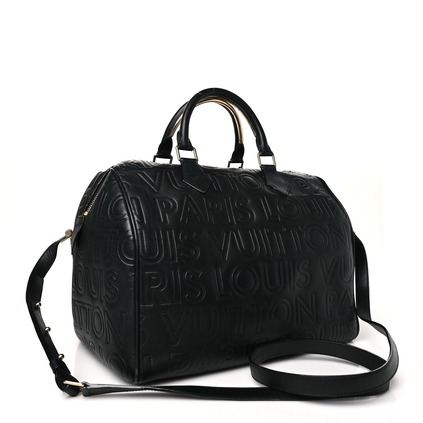 Calfskin Embossed Speedy Cube 30 Black