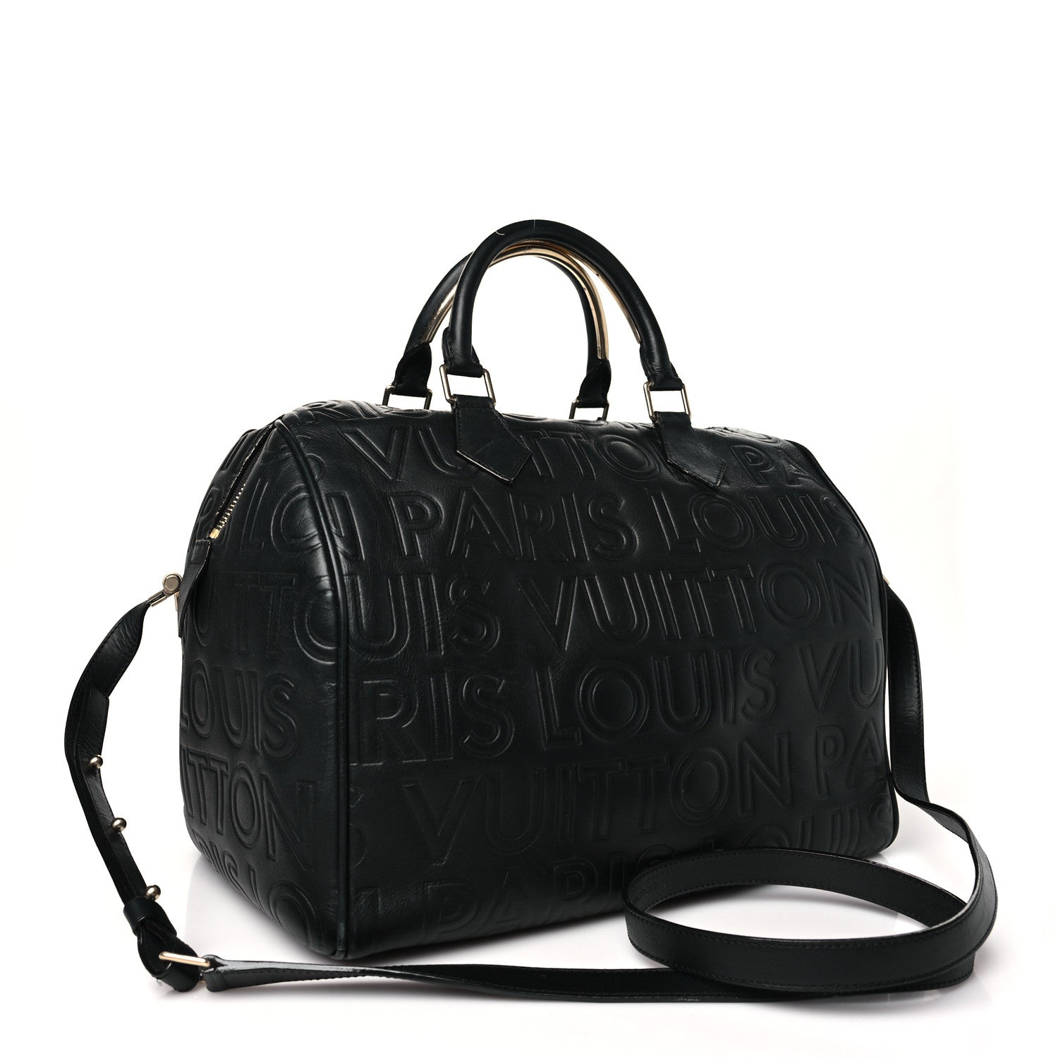 Louis Vuitton Calfskin Embossed Speedy Cube 30 Black 3 of 11