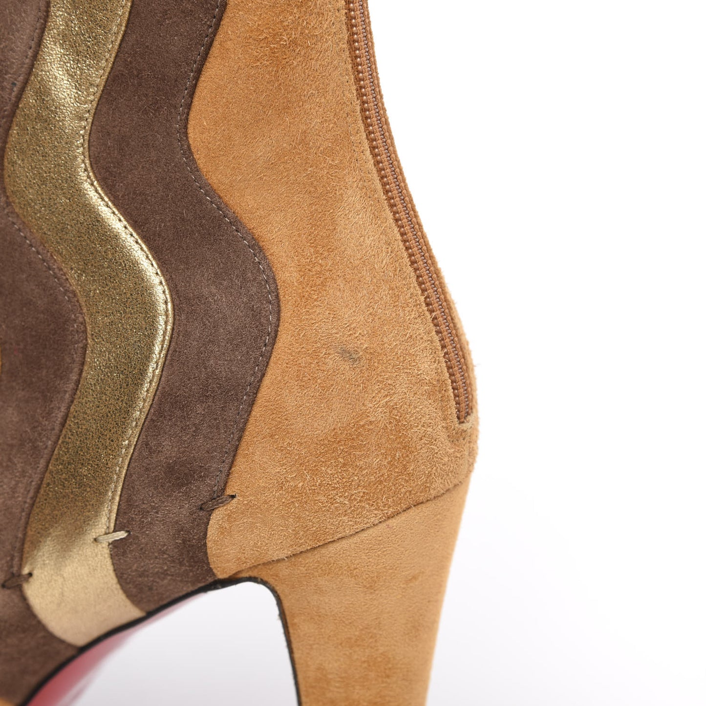 Veau Velours Nappa Verve Wavy 85 Ankle Boots 40 Version Chatain