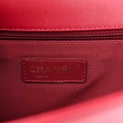 Chanel Lambskin Quilted New Medium Boy Flap Dark Red 6 of 12