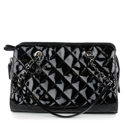 Chanel Patent Quilted CC Angle Tote Black 1 of 7
