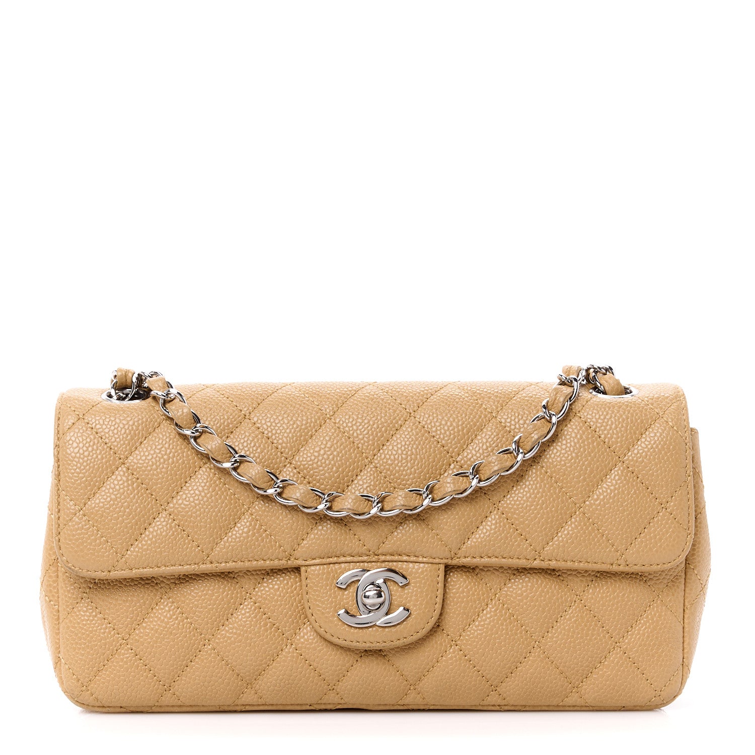 Chanel Caviar Quilted East West Flap Beige 1 of 11