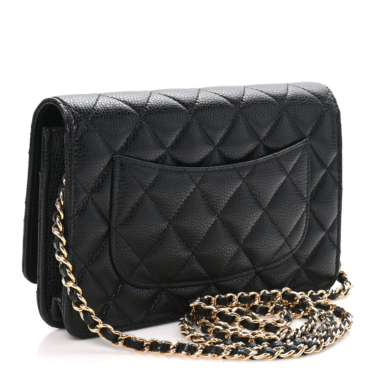 Chanel Caviar Quilted CC Turnlock Wallet On Chain WOC Black 3 of 11