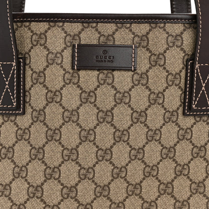 Gucci GG Supreme Monogram Medium Zippered Shopping Tote Dark Brown 8 of 14