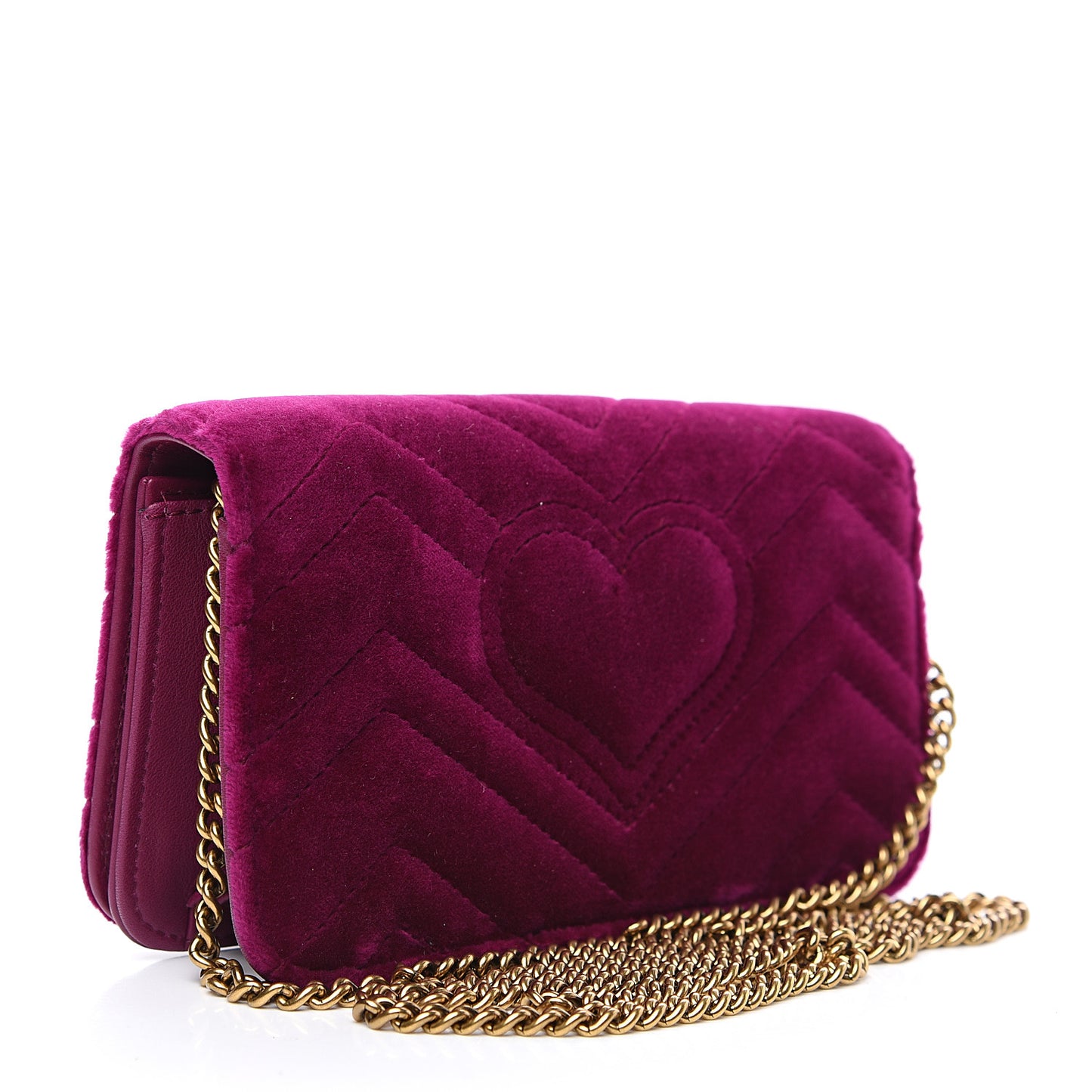 Velvet Matelasse GG Marmont Mini Bag Fuchsia Violet Cyclamen