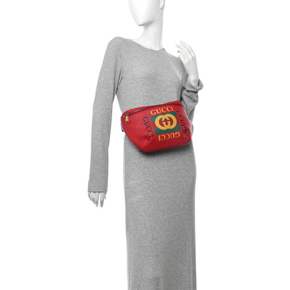 Gucci Grained Calfskin Logo Belt Bag Hibiscus Red 2 of 10