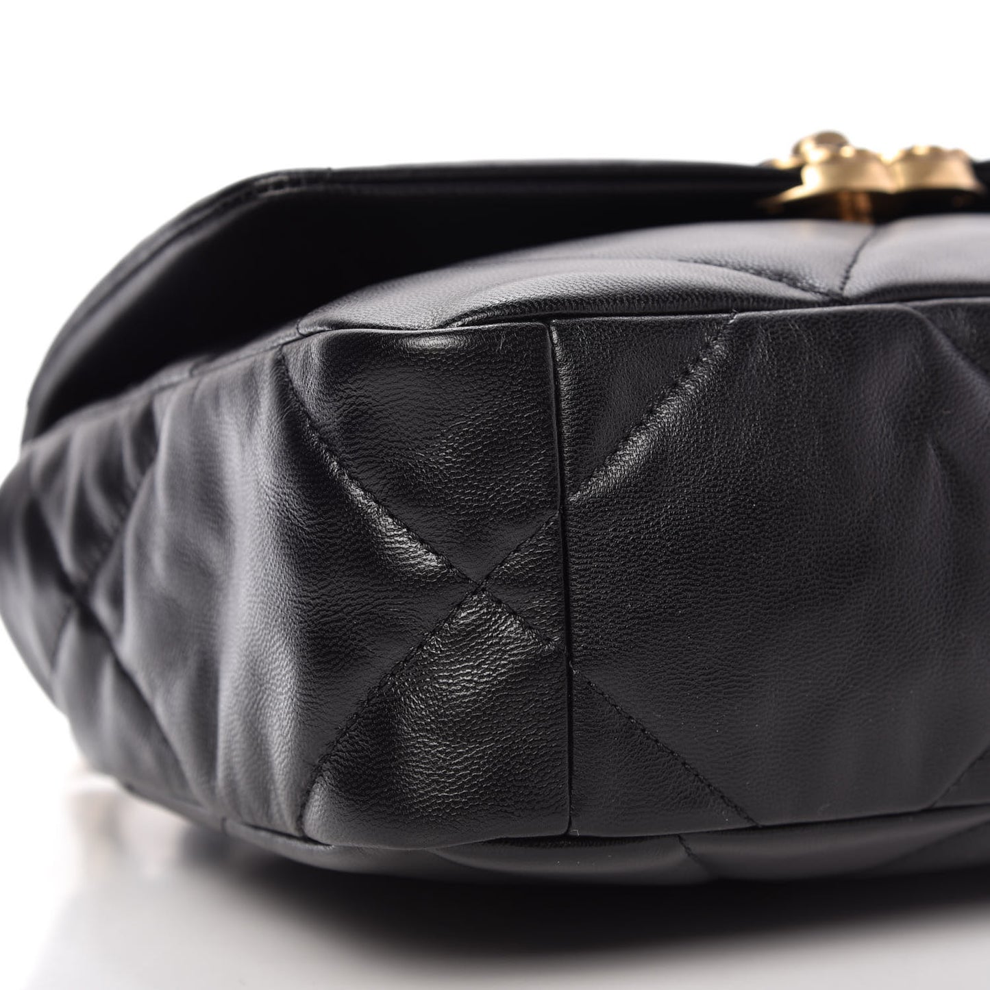 Shiny Goatskin Quilted Medium Chanel 19 Flap Black