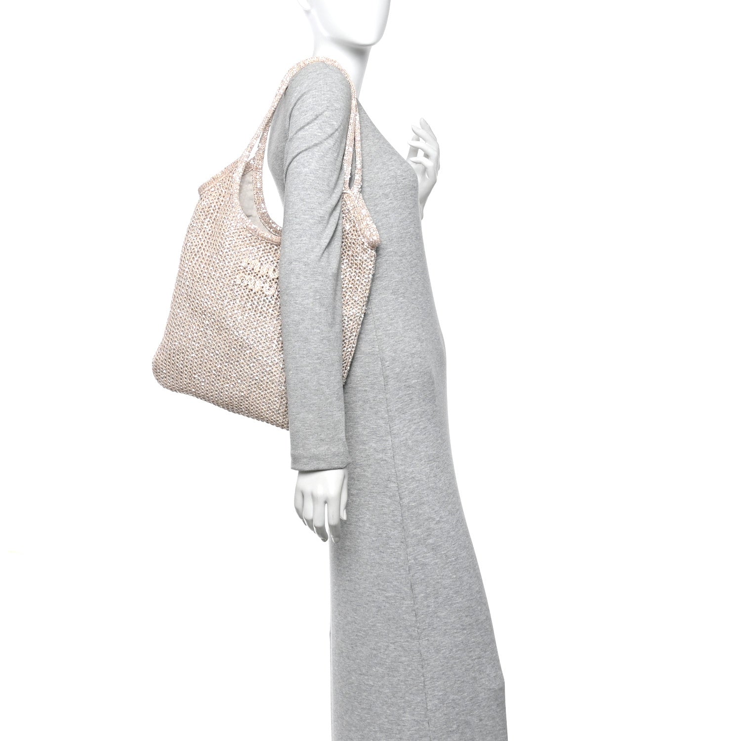 Miu Miu Sequin Mesh Ivy Bag Cipria 2 of 11
