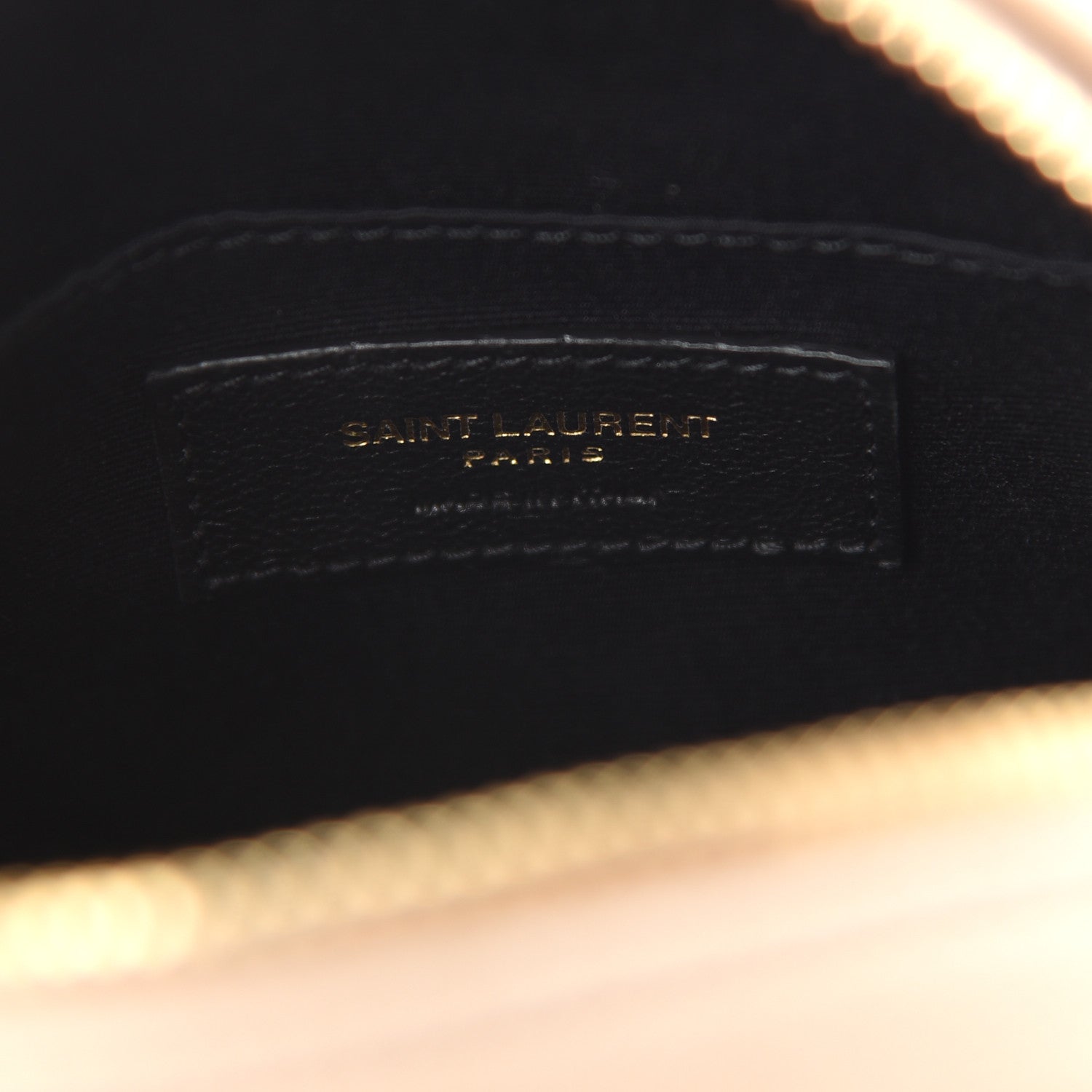 Saint Laurent Grain De Poudre Matelasse Chevron Quilted Round Vinyle Camera Bag Gold Sand 6 of 9
